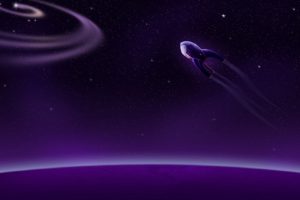 outer, Space, Pattern, Stars, Flying, Purple, Vehicles, Rocket, Space, Vehicle