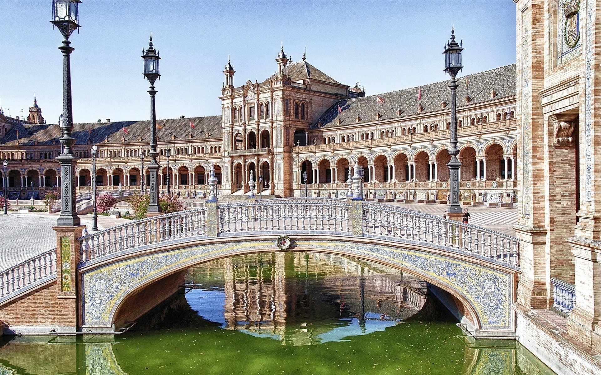 world, Bridge, River, Europe, Spain, Plaza, De, Espana, Seville Wallpaper