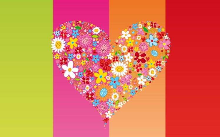 heart shaped flowers 3359 HD Wallpaper Desktop Background