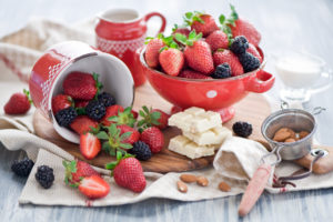 berries, Strawberries, Blackberries, Chocolate, Almond, Still, Life