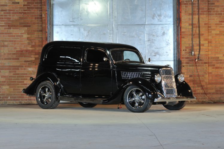 1935, Ford, Sedan, Delivery, Streetrod, Hotrod, Hot, Rod, Street, Black, Usa, 4200×2790 01 HD Wallpaper Desktop Background