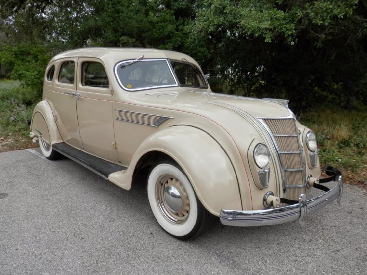 1936, Chrysler, Airflow, Sedan, 4, Door, Tan, Classic, Old, Vintage, Usa, 1600×1200 01 HD Wallpaper Desktop Background