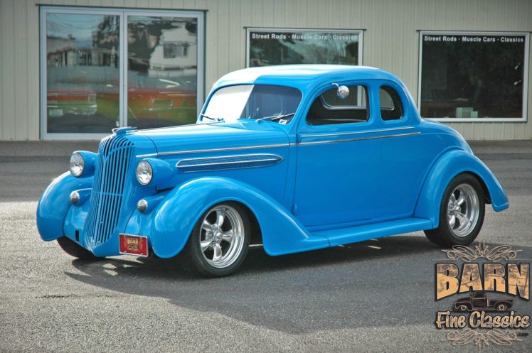 1936, Chrysler, Coupe, 5, Window, Streetrod, Hotrod, Hot, Rod, Street, Blue, Usa, 1500×1000 02 HD Wallpaper Desktop Background