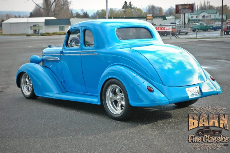 1936, Chrysler, Coupe, 5, Window, Streetrod, Hotrod, Hot, Rod, Street, Blue, Usa, 1500×1000 04 HD Wallpaper Desktop Background