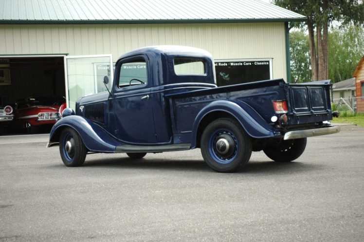 1936, Ford, Pickup, Classic, Old, Retro, Vintage, Blue, Usa, 1500×1000 04 HD Wallpaper Desktop Background