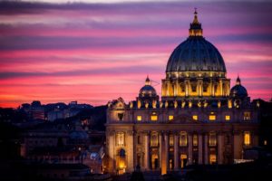 rome, Vatican, City, St, , Peterand039s, Cathedral, Architecture, City, Night, Sky