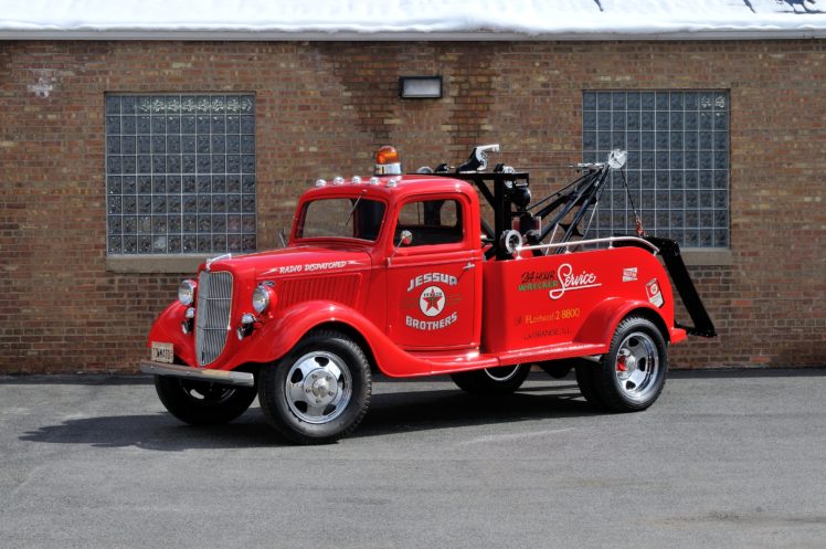 1936, Ford, Truck, Model, 51, Wrecker, Red, Classic, Old, Retro, Vintage, Usa, 4200×2790 01 HD Wallpaper Desktop Background