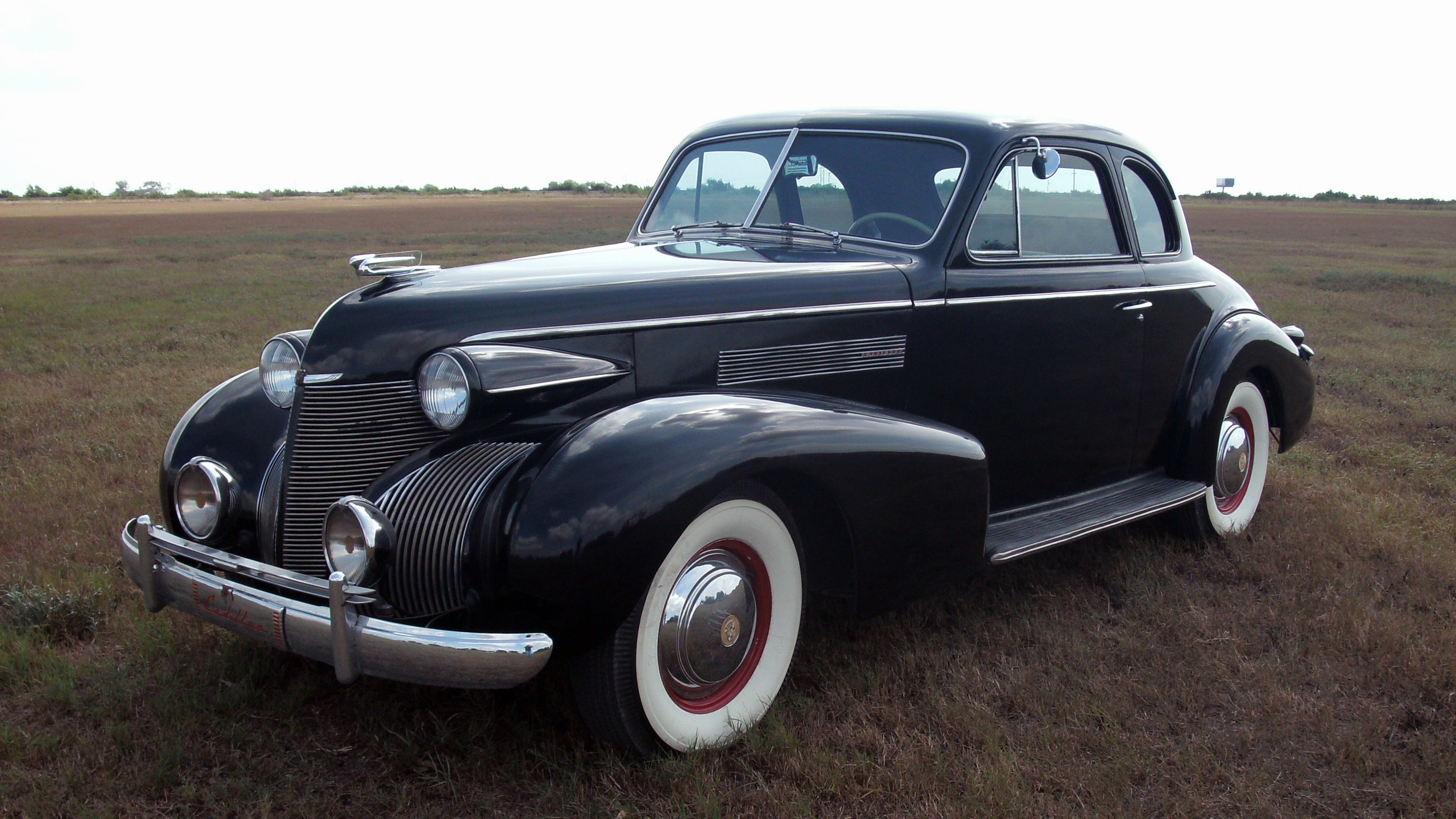 1939, Cadillac, Opera, Coupe, Classic, Old, Retro, Vintage, Black, Usa, 3072x1728 01 Wallpaper