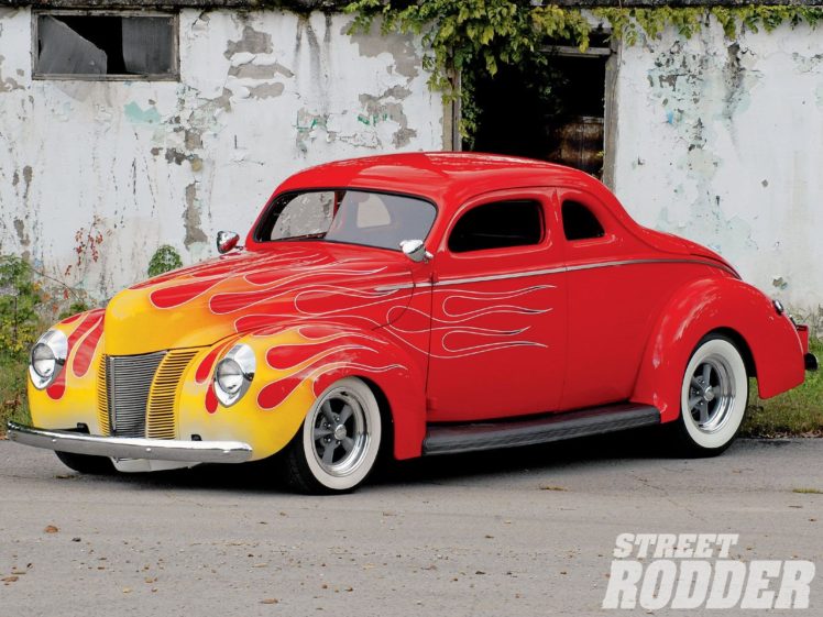 1940, Ford, Coupe, Hotrod, Hot, Rod, Custom, Flamed, Red, Old, School, Usa, 1600×1200 03 HD Wallpaper Desktop Background
