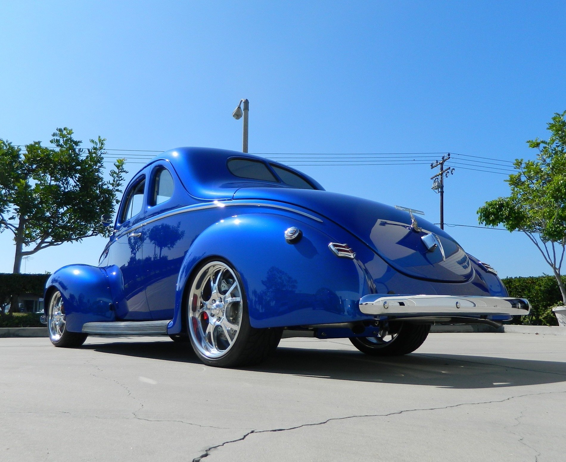 1940, Ford, Deluxe, Coupe, Street, Rod, Hotrod, Hot, Blue, Usa, 1900x1536 02 Wallpaper