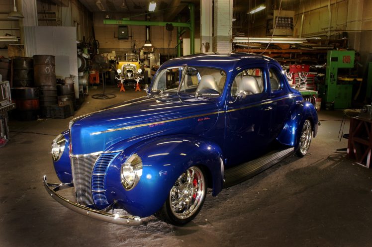 1940, Ford, Deluxe, Coupe, Street, Rod, Hotrod, Hot, Blue, Usa, 3000×2000 05 HD Wallpaper Desktop Background