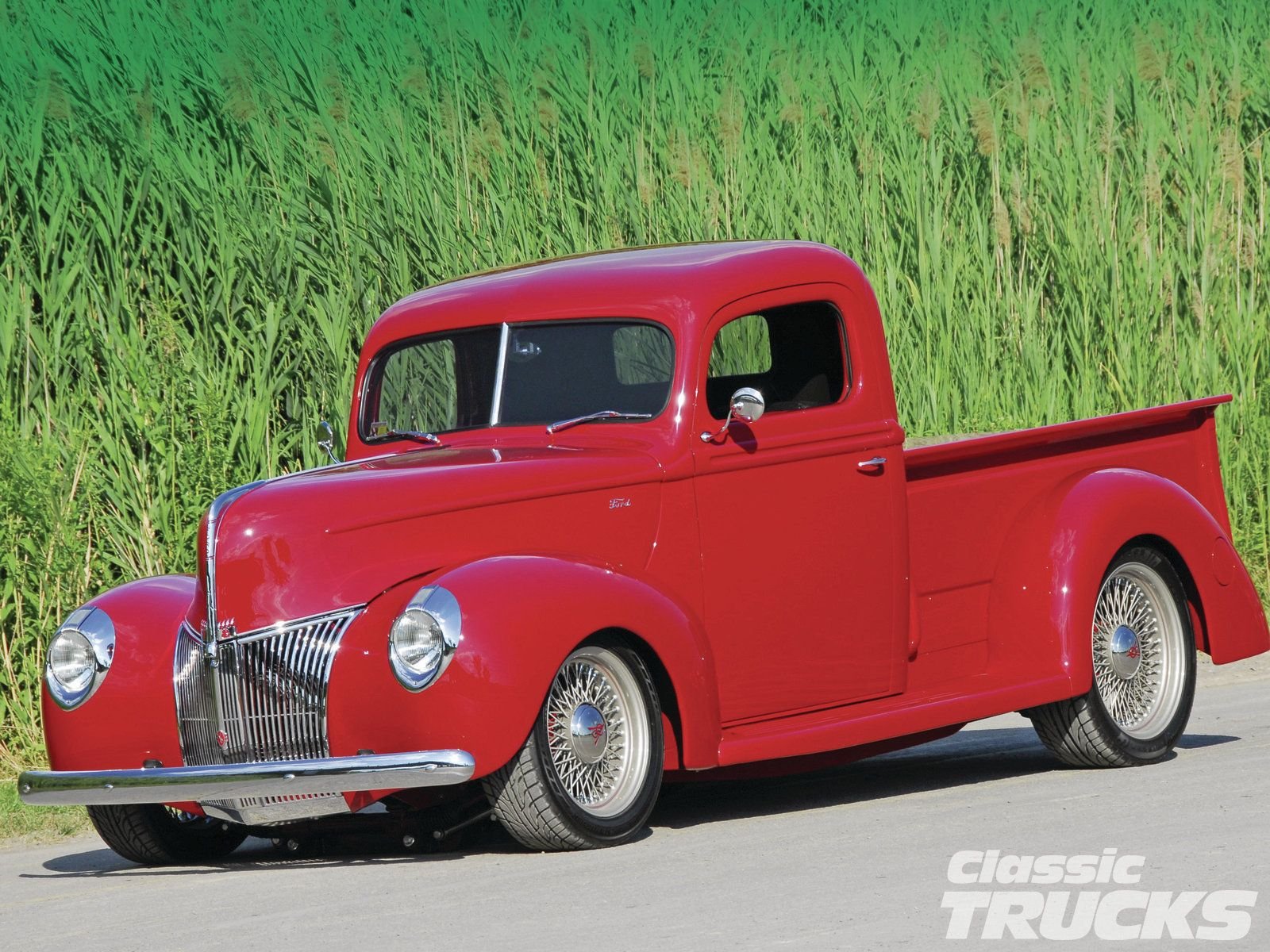 1940, Ford, Pickup, Hotrod, Streetrod, Hot, Rod, Street, Red, Low, Usa, 1600x1200 01 Wallpaper
