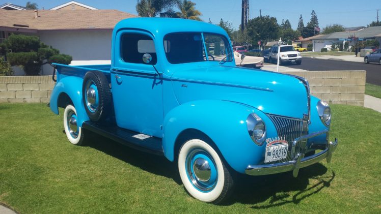 1941, Ford, Pickup, Blue, Classic, Old, Vintage, Usa, 2096×1741 01 HD Wallpaper Desktop Background