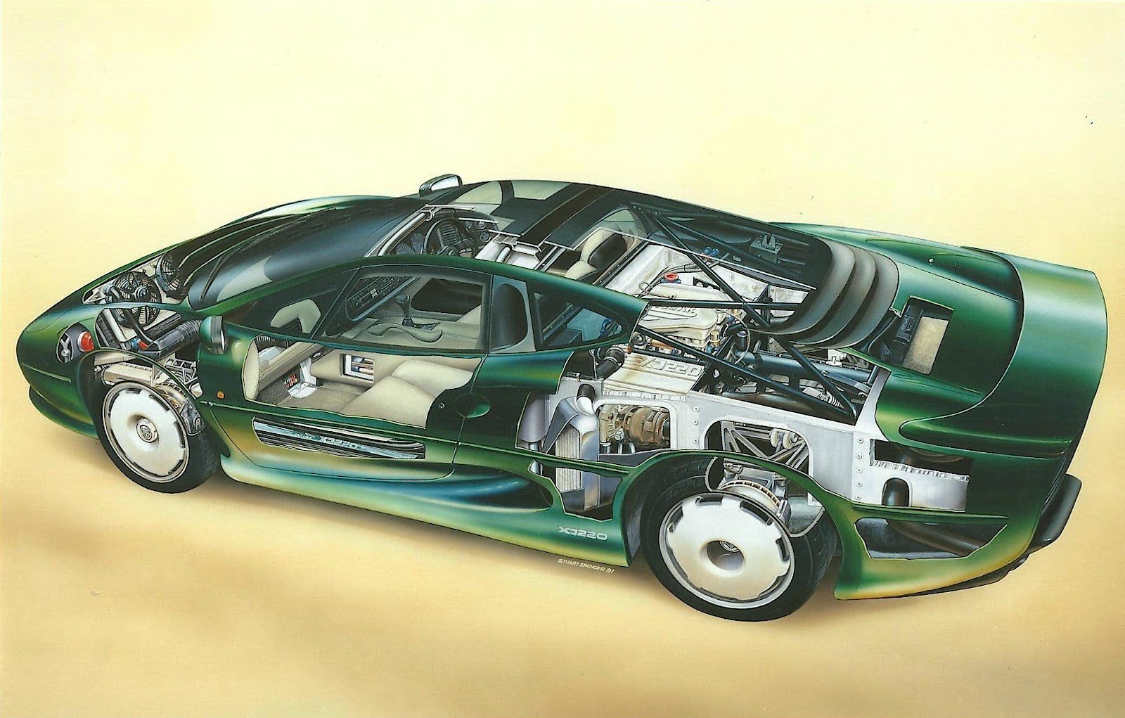 jaguar, Xj220, Technical, Cars Wallpaper