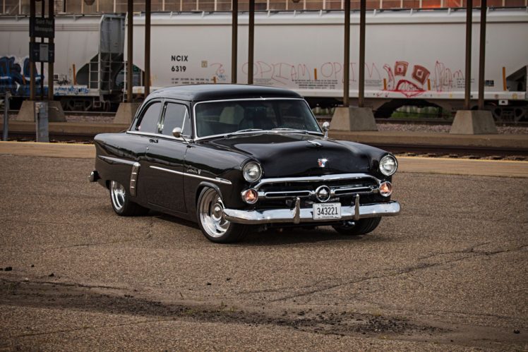 1952, Ford, Customline, Sedan, Two, Door, Streetrod, Street, Rod, Rodder, Black, Usa, 2040×1360 02 HD Wallpaper Desktop Background