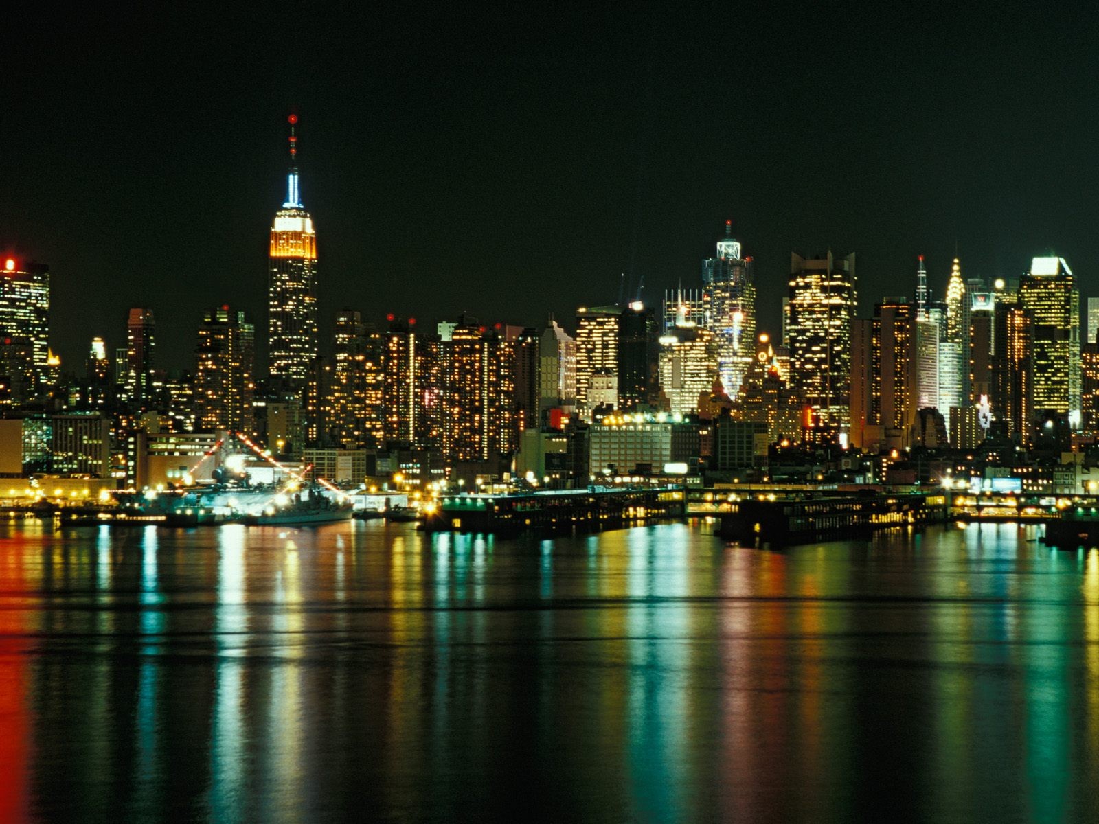 cityscapes, New, York, City, City, Skyline, New, Jersey, Reflections