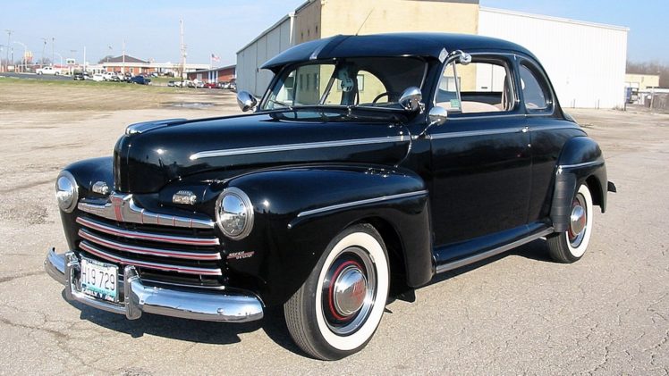 1946, Ford, Deluxe, Coupe, Black, Classic, Old, Vintage, Retro, Original, Usa, 1600×900 01 HD Wallpaper Desktop Background