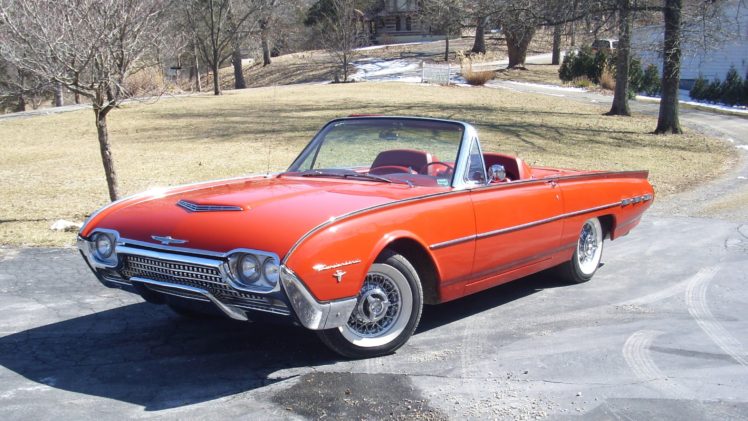 1962, Ford, Thunderbird, Convertible, Classic, Old, Vintage, Original, Usa, 3072×1728 01 HD Wallpaper Desktop Background