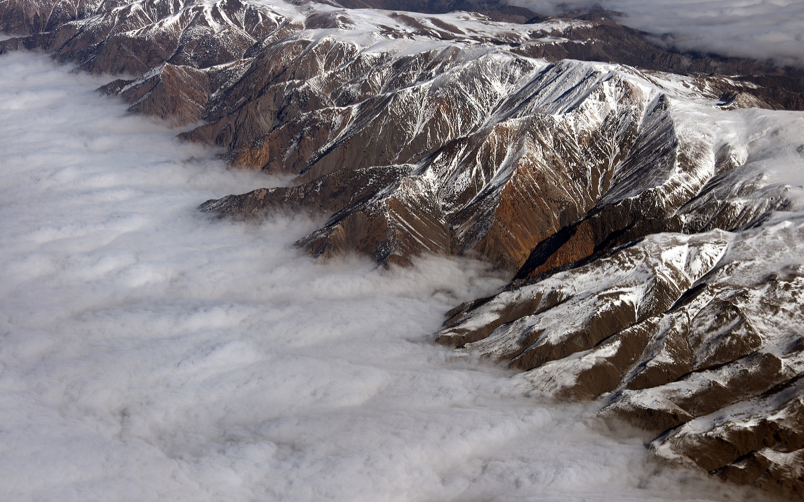 clouds, Aerial, Mountains Wallpaper