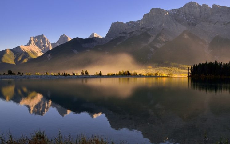 lake, Landscape, Nature, Mountains, Mist, Morning, Water, Sunrise, Scenic HD Wallpaper Desktop Background