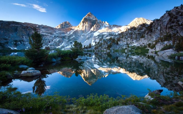 lake, Mountain, Tree, Forest, Water, Sky, Blue, Reflection HD Wallpaper Desktop Background