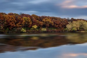 sky, Clouds, Autumn, Trees, Water, River, Reflection