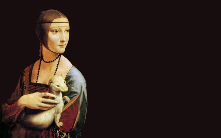 lady, With, An, Ermine, Painting, Black HD Wallpaper Desktop Background