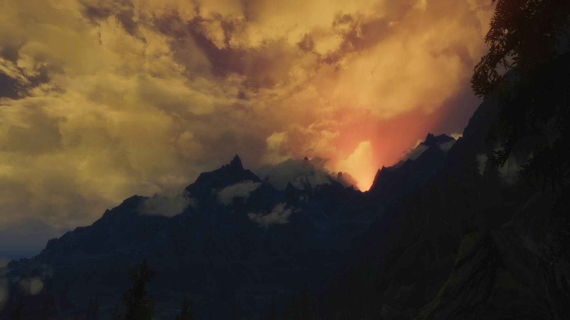 landscape, Sunset, Cg, Clouds, Mountains Wallpaper