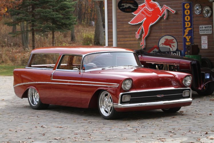1956, Chevrolet, Chevy, Bel, Air, Nomad, Super, Street, Rod, Rodder, Hot, Usa, 1500×1000 HD Wallpaper Desktop Background