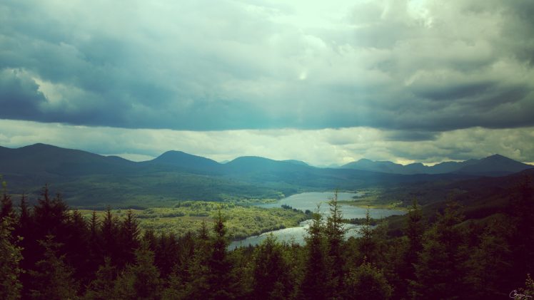 river, Landscape, Trees, Clouds, Forest HD Wallpaper Desktop Background