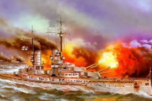 sea, Jutland, Art, Markgrafk, Ships, Explosions, Weapons, Ocean, Military