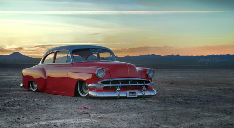1954, Chevrolet, Chevy, Bel, Air, Hot, Rod, Street, Custom, Kustom, Lowered, Low, Usa, 1920×1054 01 HD Wallpaper Desktop Background