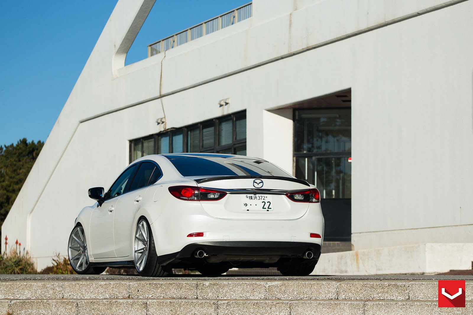 cars, Vossen, Tuning, Wheels, Mazda 6, White Wallpaper