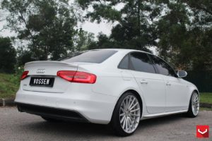 audi a4, White, Vossen, Wheels, Tuning, Cars
