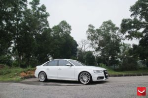 audi a4, White, Vossen, Wheels, Tuning, Cars