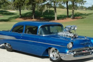 1957, Chevrolet, Chevy, Bel, Air, Pro, Street, Street, Rod, Hor, Blue, Usa, 2194x1234