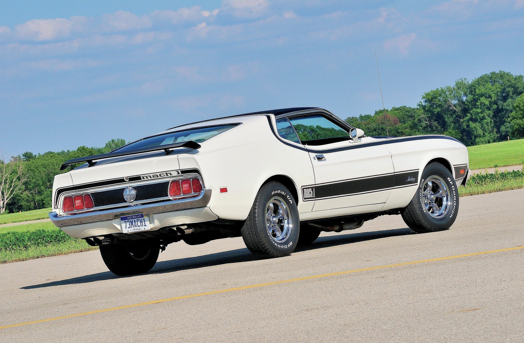 1973, Ford, Mustang, Mach 1, Muscle, Classic, Old, Original, White, Usa 2048x1340 02 Wallpaper