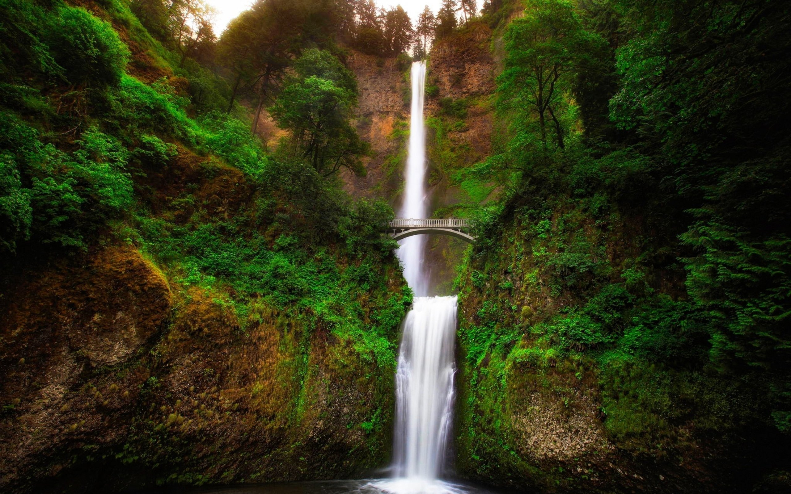 Waterfall River Landscape Nature Waterfalls Wallpapers Hd Desktop