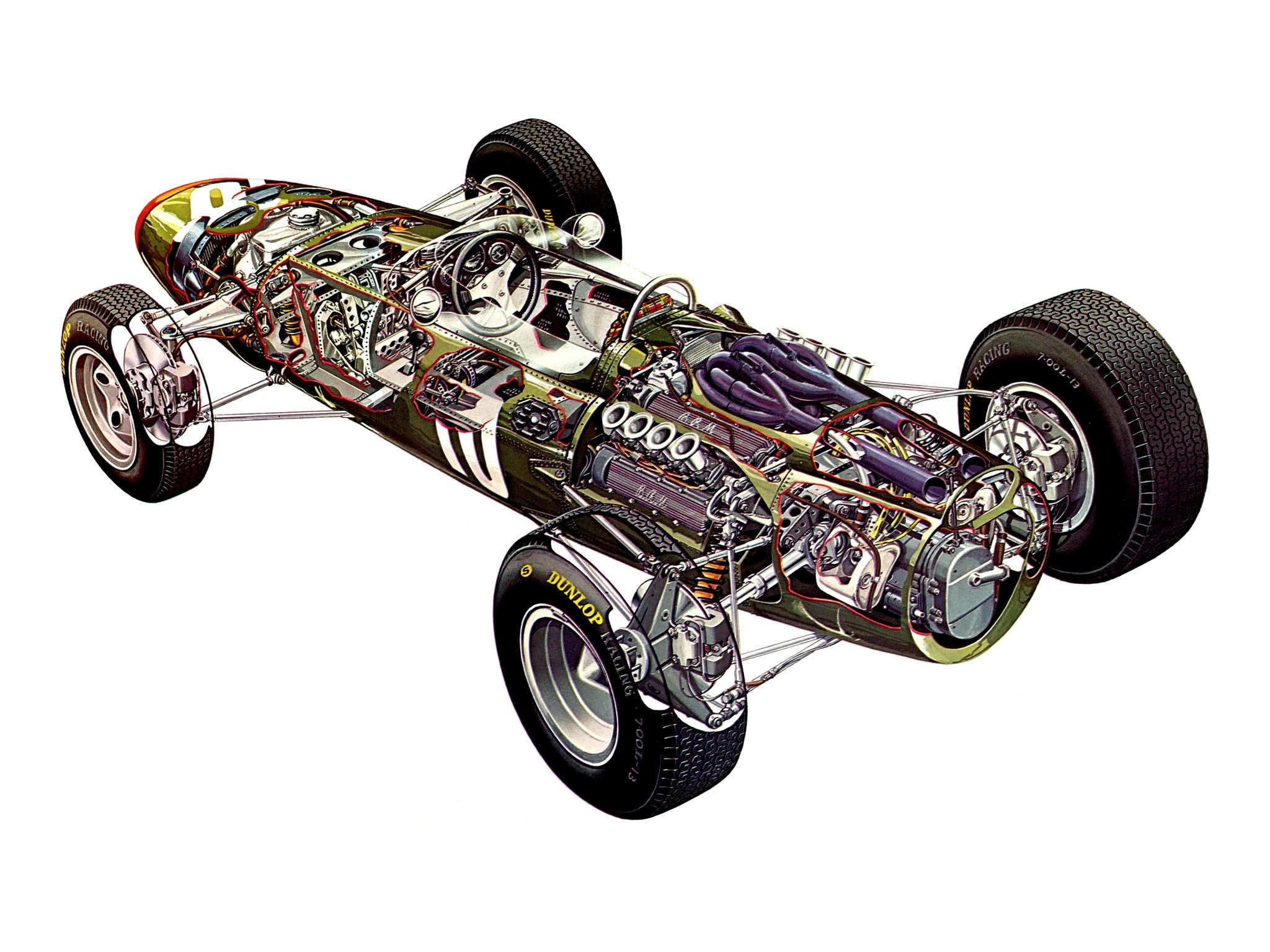 formula, One, Sportcars, Cutaway, Technical, Brm, P261, 1964 Wallpaper
