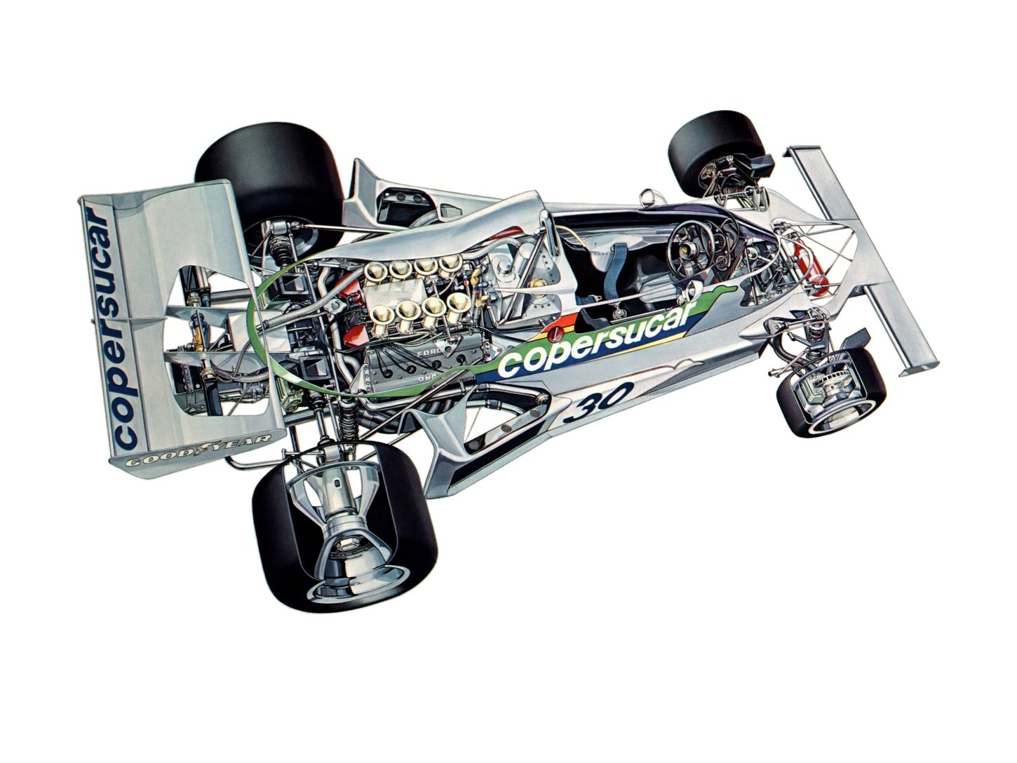 formula, One, Sportcars, Cutaway, Technical, Copersucar, Fittipaldi, Fd03, 1975 Wallpaper
