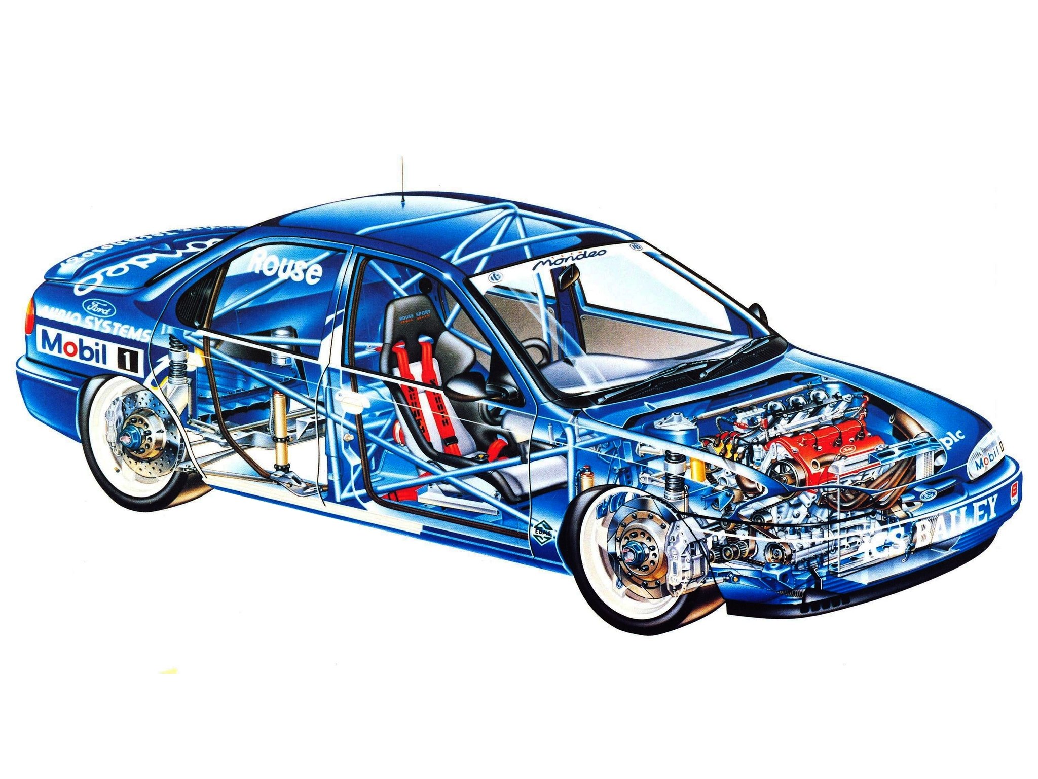 sportcars, Cutaway, Technical, Cars, Ford, Mondeo, 2, 0, Si, Btcc, 1993 Wallpaper