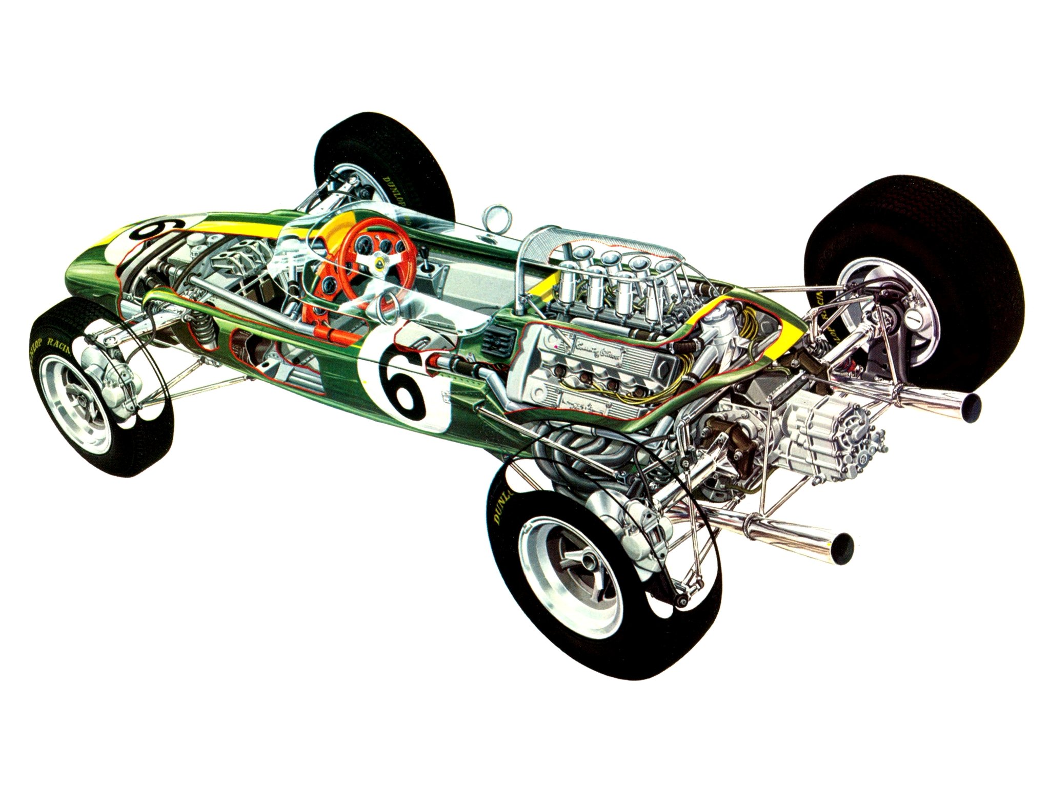 formula, One, Sportcars, Cutaway, Technical, Lotus 33, 1964 Wallpaper