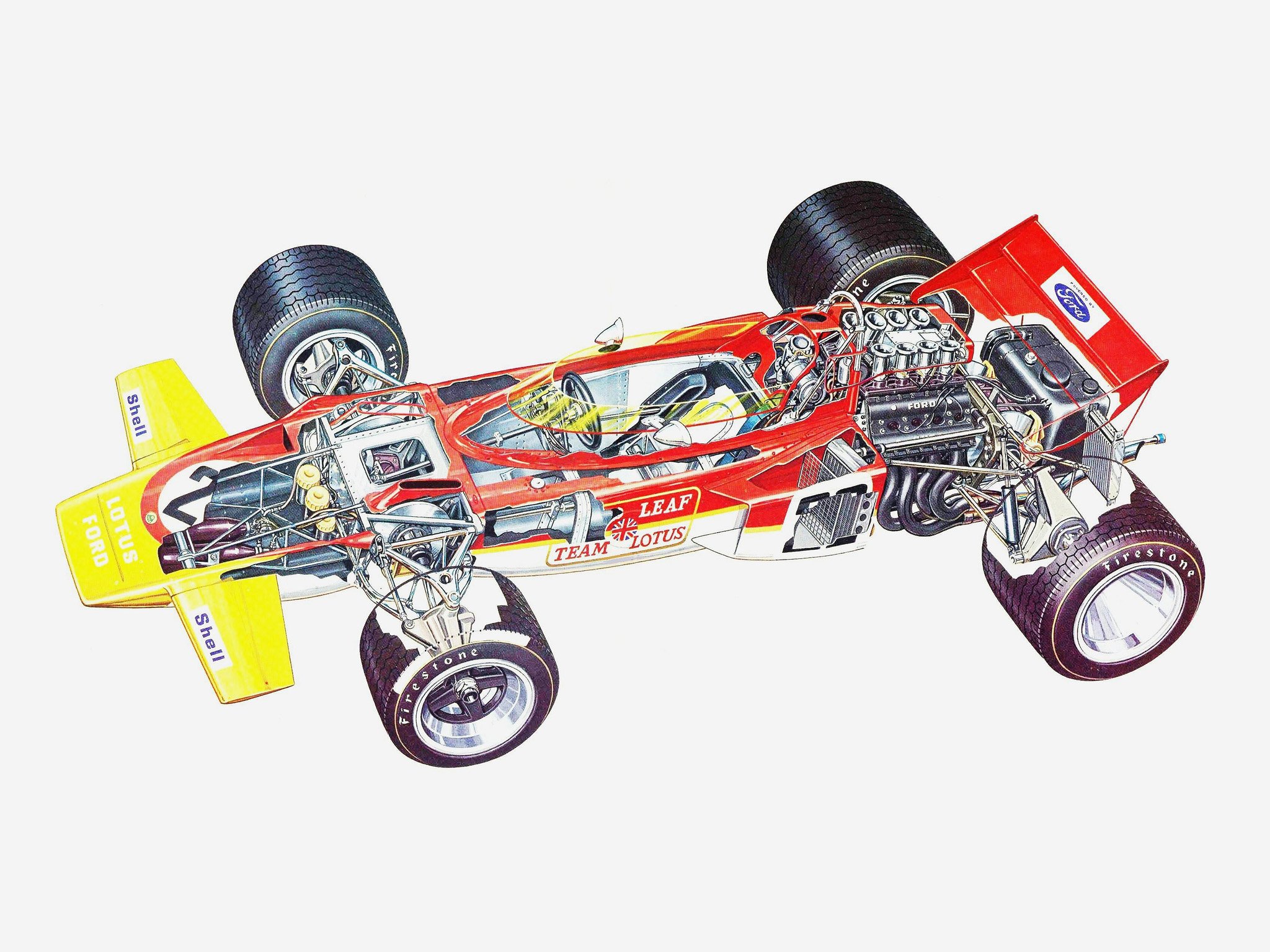 formula, One, Sportcars, Cutaway, Technical, Lotus, 72c, 1970 Wallpaper