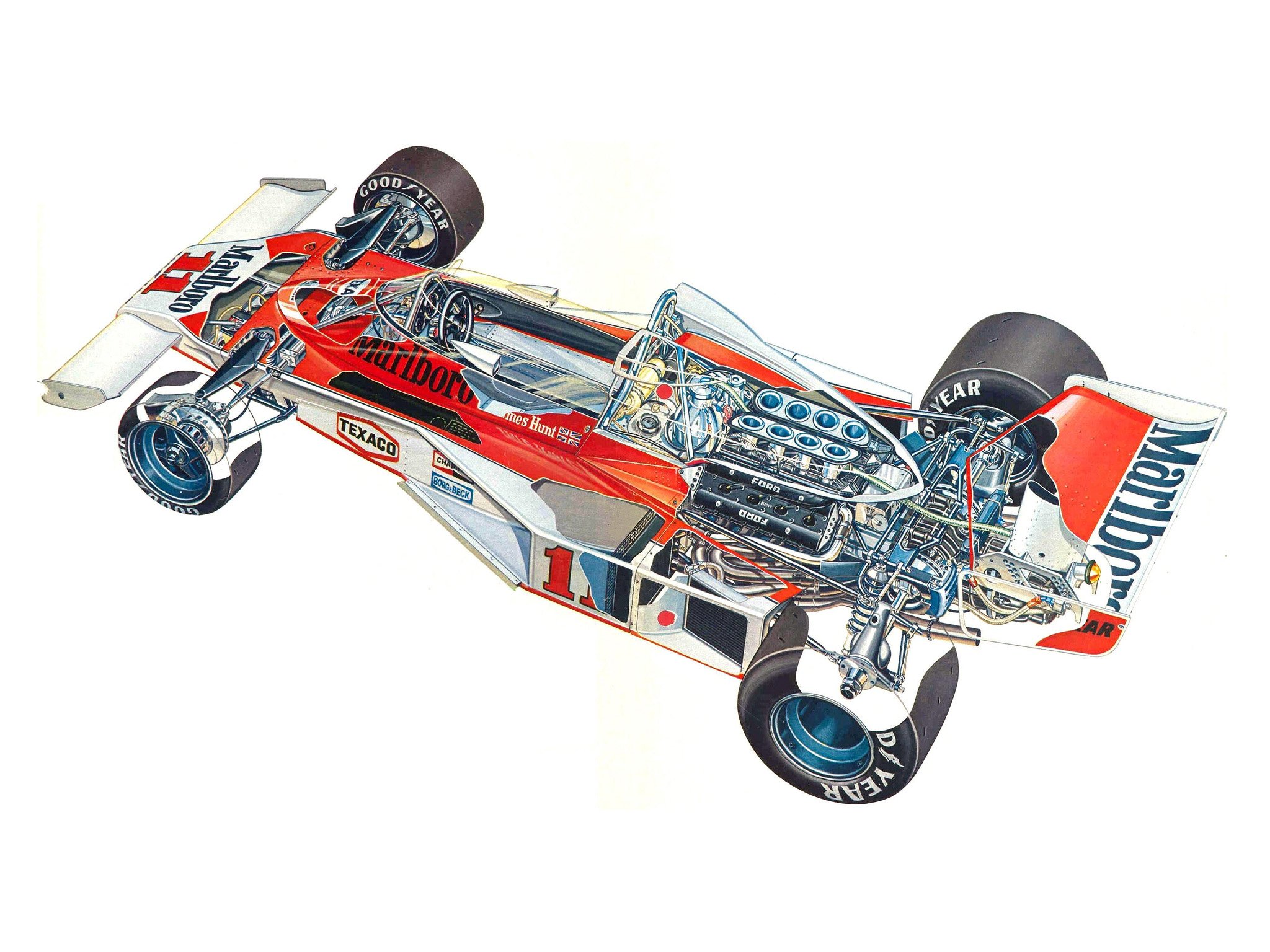 formula, One, Sportcars, Cutaway, Technical, Mclaren, M23b, 1976 Wallpaper