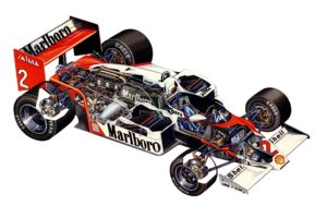formula, One, Sportcars, Cutaway, Technical, Mclaren, Mp4 2b, 1985