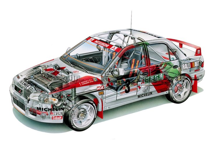 sportcars, Cutaway, Technical, Rally, Cars, Mitsubishi, Lancer, Evolution, Iii, Gr a, Wrc, 1996 HD Wallpaper Desktop Background