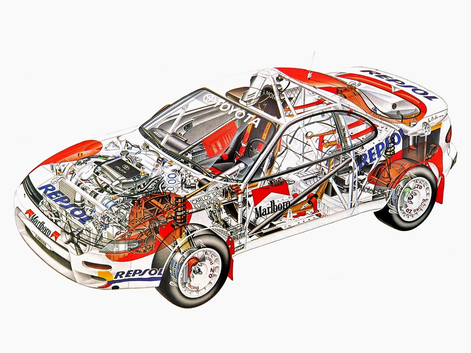 sportcars, Cutaway, Technical, Rally, Cars, Toyota, Celica, Turbo, 4wd, Group d Wallpaper