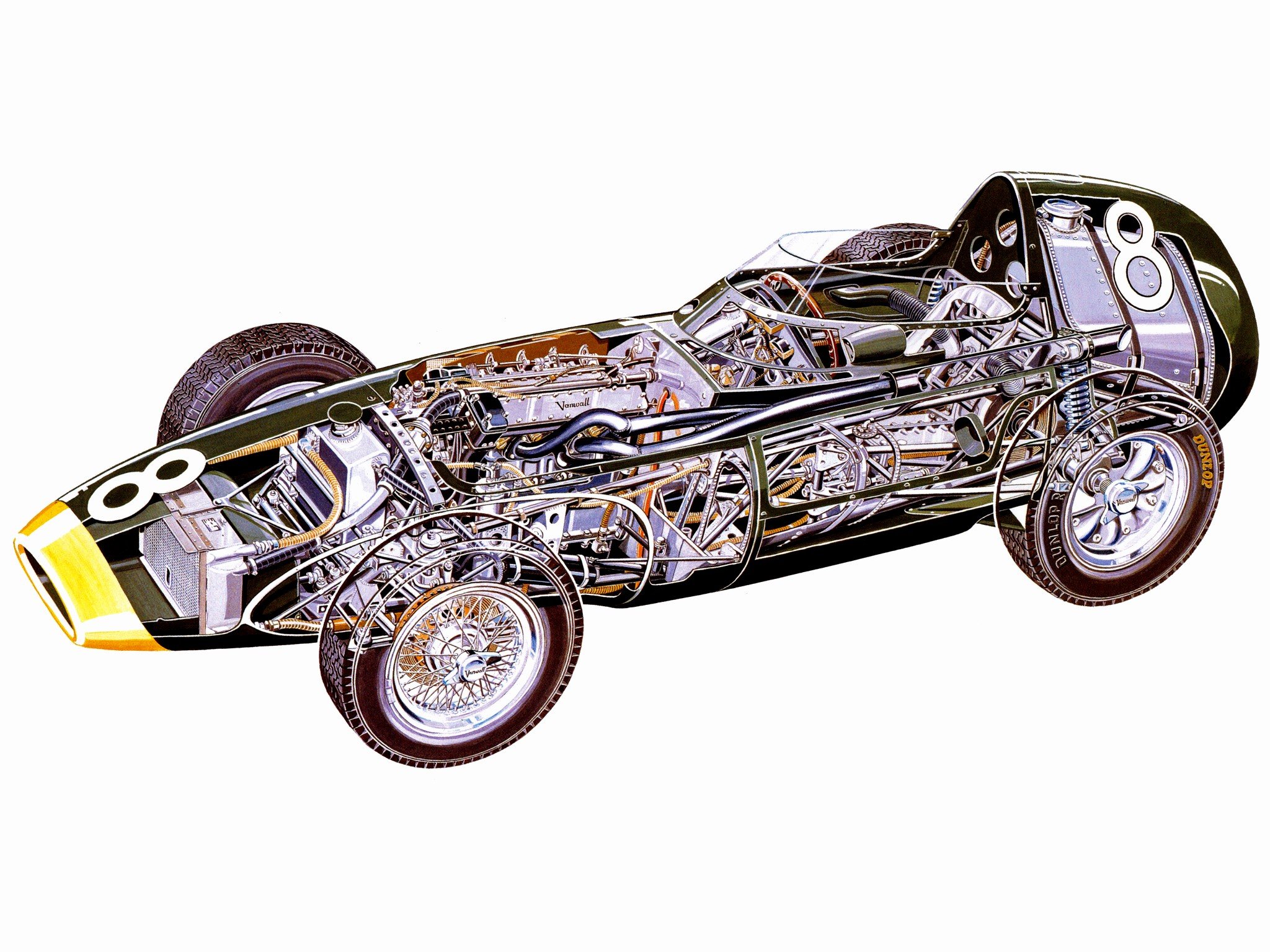 formula, One, Sportcars, Cutaway, Technical, Cars, Vanwall, Vw58, 1958 Wallpaper
