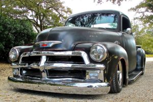 1954, Chevrolet, Chevy, 3100, Pickup, Lowered, Low, Old, School, Custom, Kustom, Black, Primer, Usa 3082×1716 02