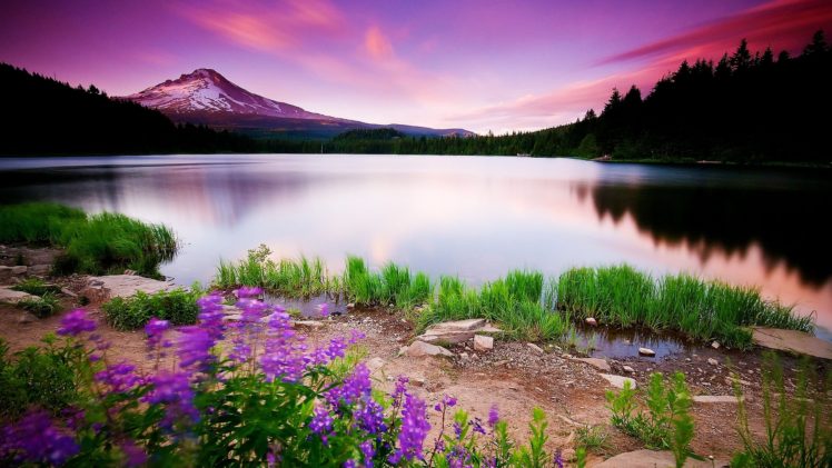 mountain, Lake, Landsacape, Sunset HD Wallpaper Desktop Background